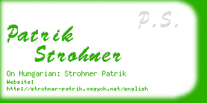 patrik strohner business card